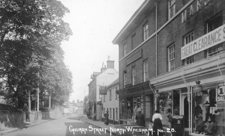 Photograph. Church Street, North Walsham (North Walsham Archive).