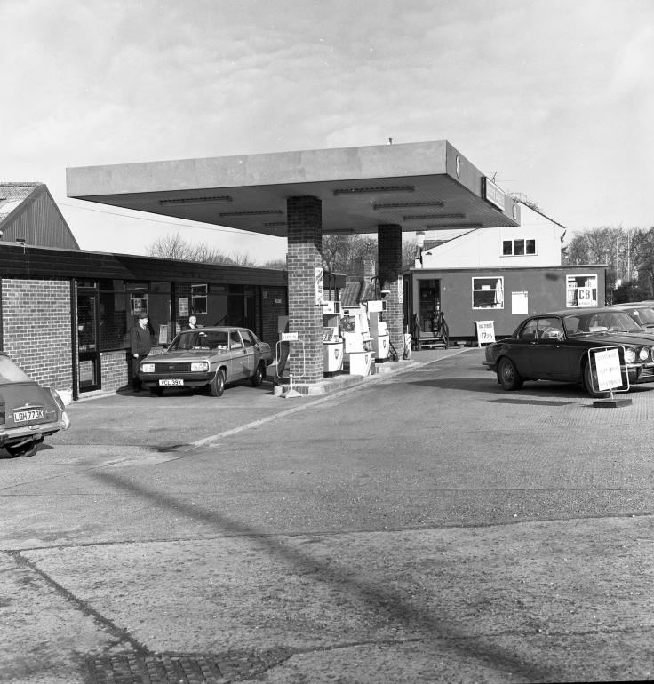 Photograph. Hannant's Garage, Bacton Road, North Walsham (North Walsham Archive).