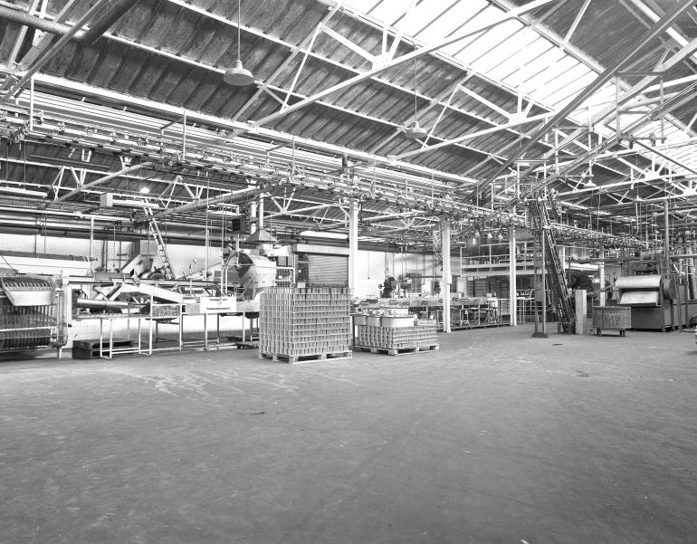 Photograph. HP Smedleys Factory Floor, Norwich Road (North Walsham Archive).