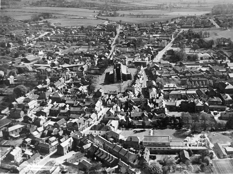 Photograph. North Walsham Aerial from the sixties (North Walsham Archive).