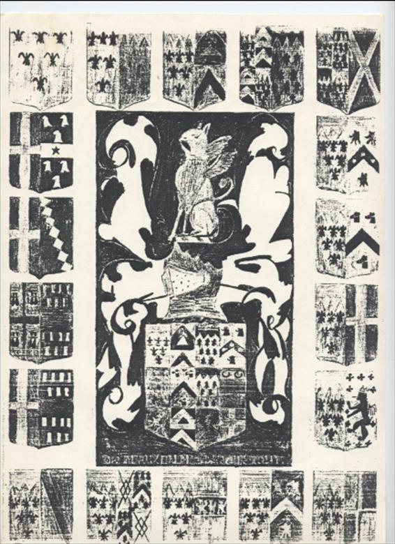 Photograph. The Shields of the Paston Tomb. (North Walsham Archive).