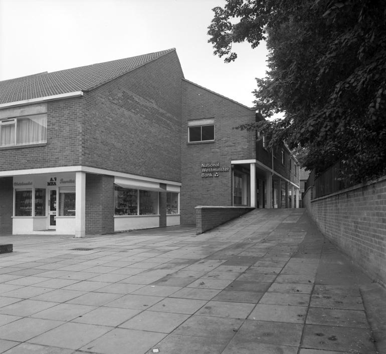 St Nicholas Court shopping precinct, North Walsham (North Walsham Archive) Photograph. St Nicholas Court shopping precinct, North Walsham (North Walsham Archive).